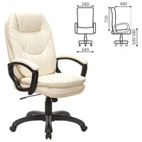 Кресло офисное BRABIX PREMIUM "Trend EX-568", экокожа, бежевое, 532102