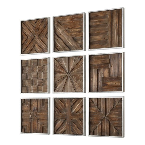 Декор настенный Bryndle Squares Wood Wall Decor количество 9 шт., spektrum-mebel.ru