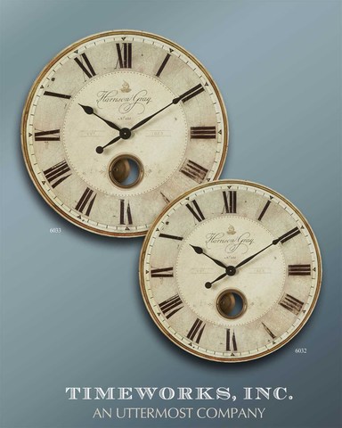 Часы Harrison Gray 23" Wall Clock, spektrum-mebel.ru