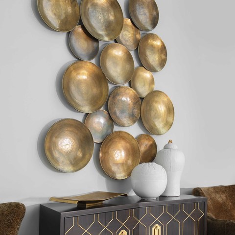 Настенный декор Aitana Metal Wall Decor, Antique Brass, количество 3 шт., spektrum-mebel.ru