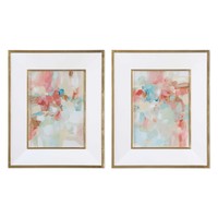 Картина A Touch of Blush and Rosewood Fences Framed Prints, S/2