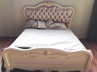 Кровать Милано 8801-A MK-1845-IVP двуспальная с пуговицами (цвет патины: золото) 160х200 см Слоновая кость1 шт.