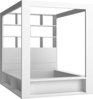 Кровать со шкафом библиотечным и балдахином с основанием 160x200  белый 4You by VOX (Польша)