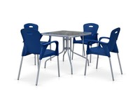Комплект мебели для кафе TL80x80/XRF065BB-Blue (4+1)