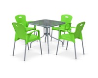 Комплект мебели для кафе TL80x80/XRF065BG-Green (4+1)