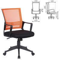 Кресло BRABIX " Balance MG-320", с подлокотниками, комбинированное черное/оранжевое, 531832