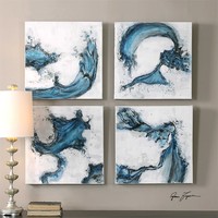 Комплект картин из 4 шт. Swirls In Blue